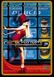 Tour poster for the MGD Blind Date Tour listing Las Vegas, Chicago and Dublin